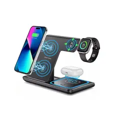 GENERICO - Cargador Inalambrico Estacion 3x1 Rapida Para iPhone Samsung