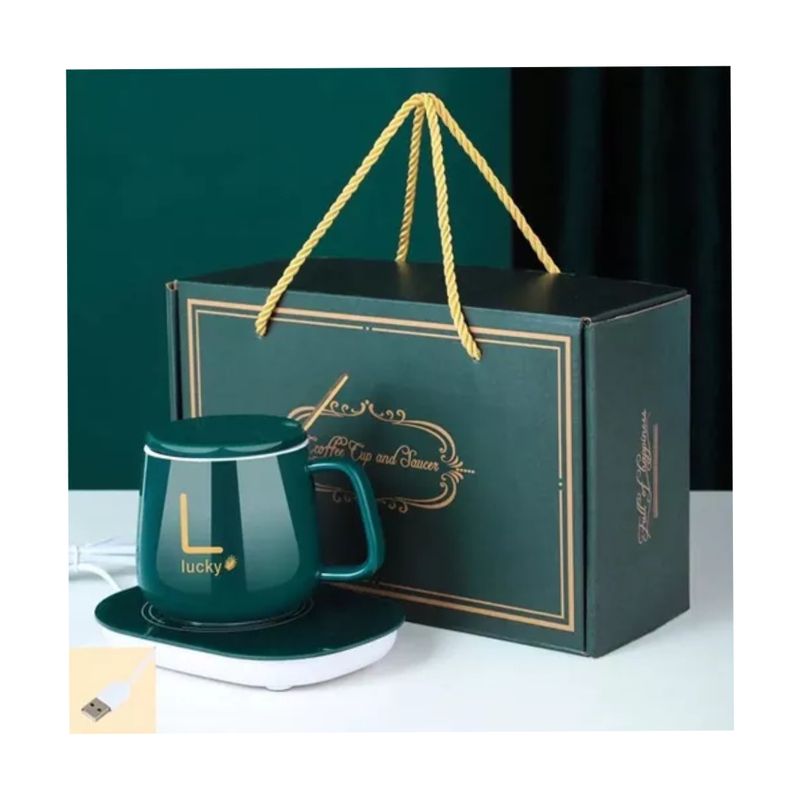 GENERICO - Taza De Cafe Mug Con Calentador Electrico Inteligente Verde