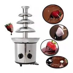GENERICO - Cascada Fuente Chocolate Fondue 4 Niveles Acero Inoxidable