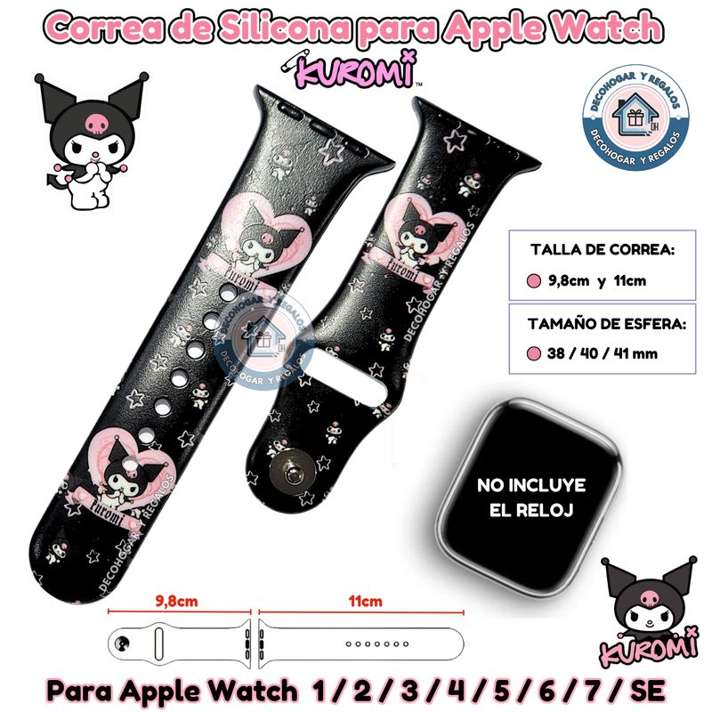 GENERICO - Correa Para Apple Watch Kuro Personajes 38-40-41MM SM