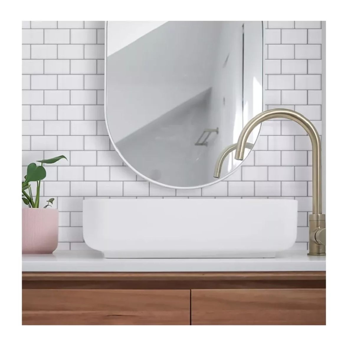 GENERICO - Azulejos Vinílicos Autoadhesivos 3d Ladrillo Blanco Valdeco