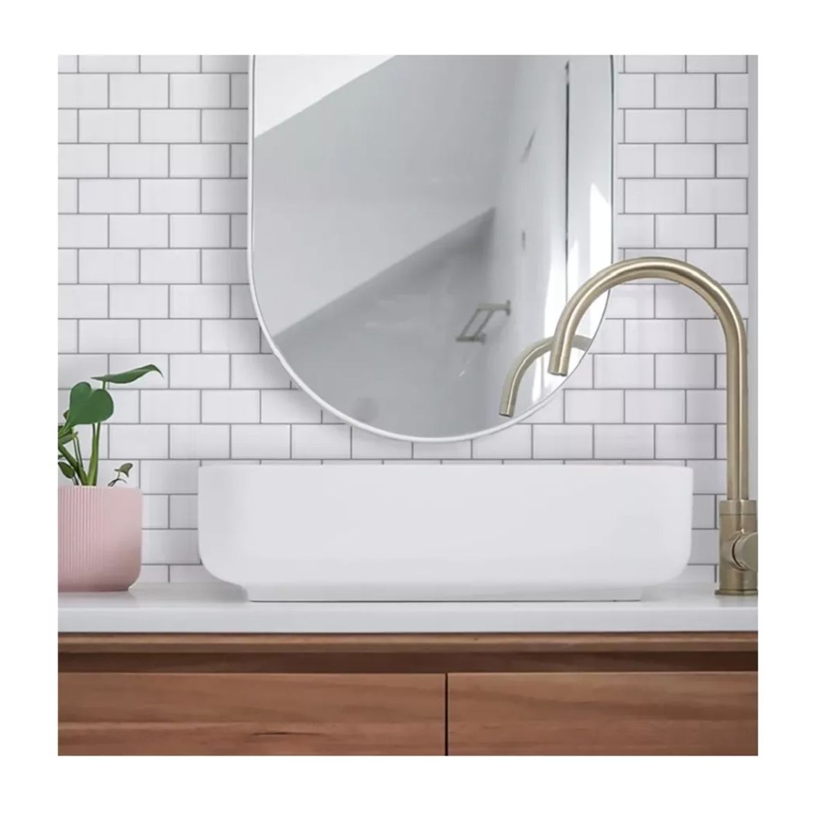 GENERICO - Azulejos Vinílicos Autoadhesivos 3d Ladrillo Blanco Valdeco