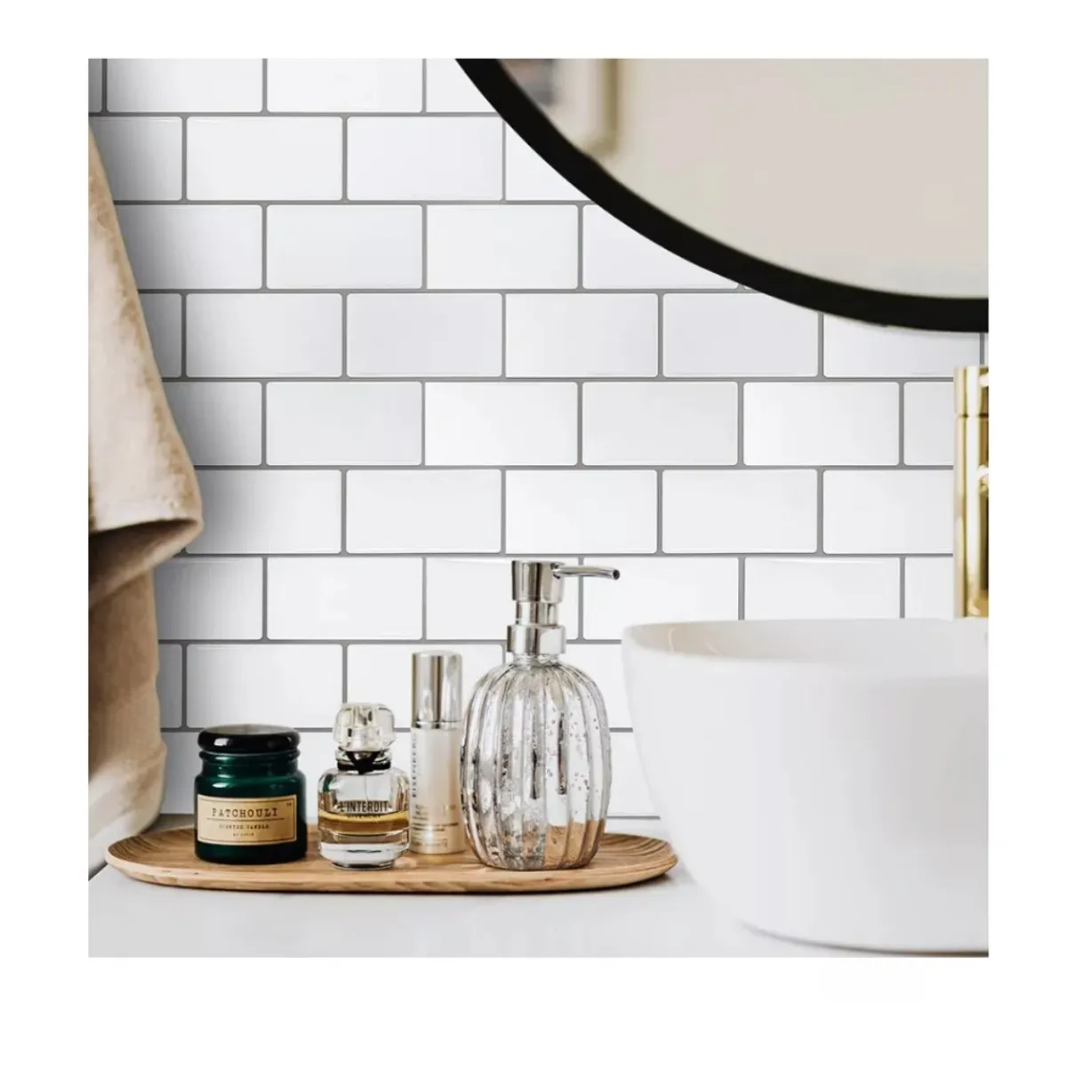 GENERICO - Azulejos Vinílicos Autoadhesivos 3d Ladrillo Blanco Valdeco