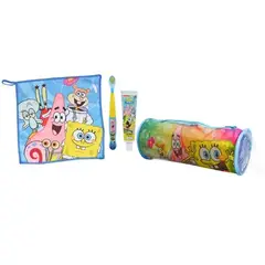 OEM - Set Pasta De Dientes Cepillo Toalla Estuche Bob Esponja