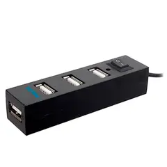 PHILCO - Mini Hub Usb 2.0 4 Puertos Usb Negro