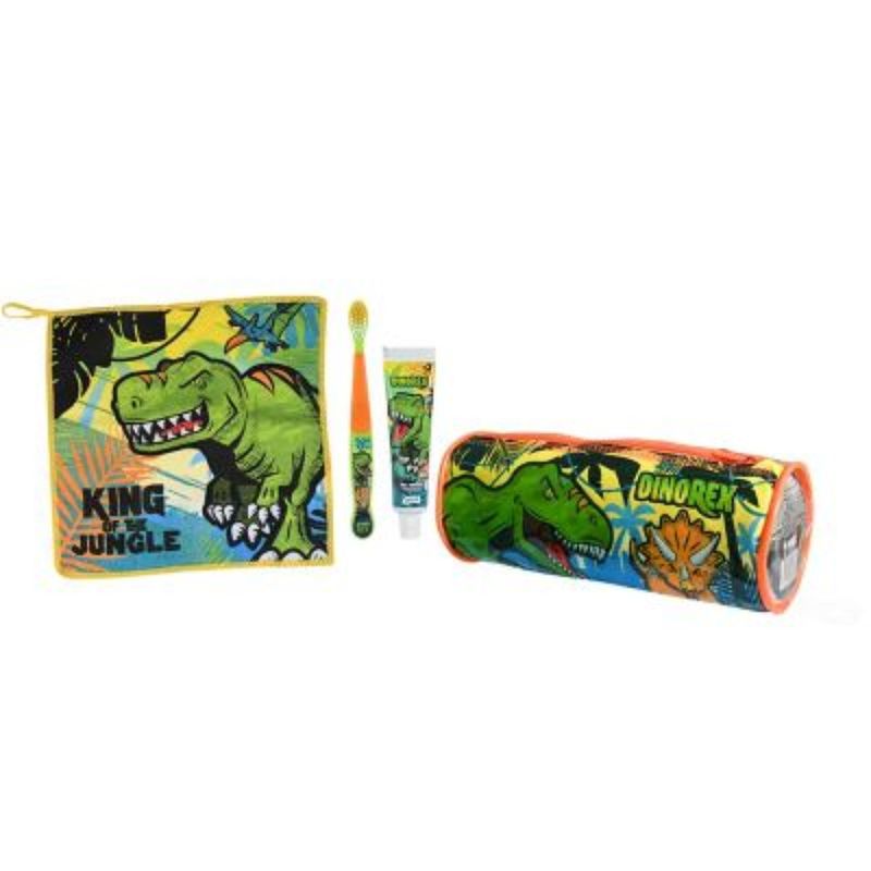 OEM - Set Pasta De Dientes Cepillo Toalla Estuche Dinorex