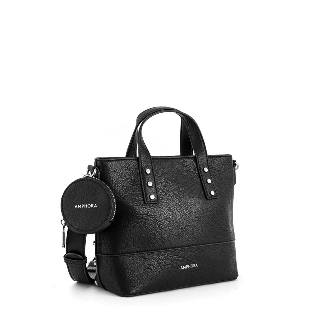 AMPHORA - Cartera bandolera mediana meyer negro