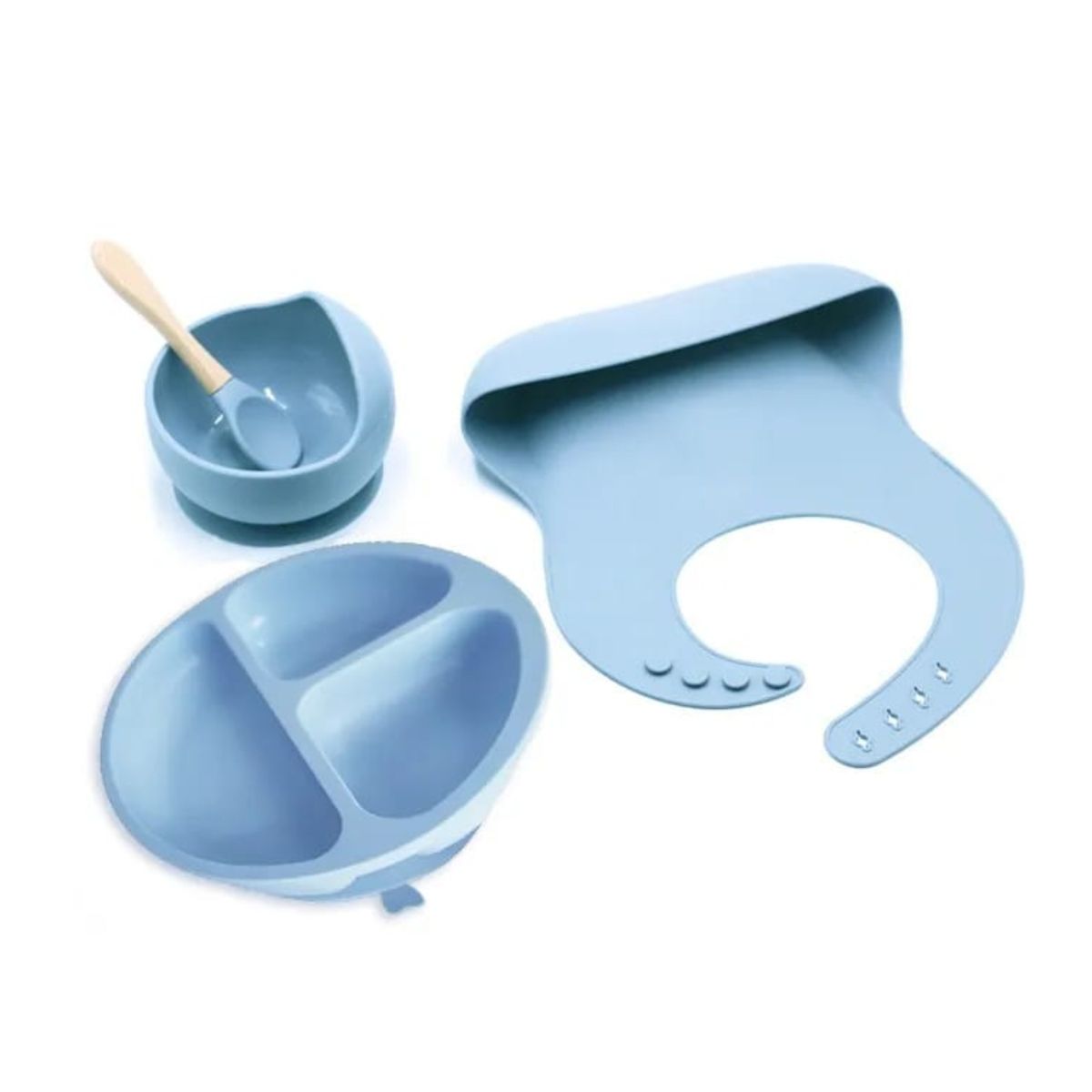 GENERICO - SET VAJILLA DE ALIMENTACION PARA BEBE  AZUL