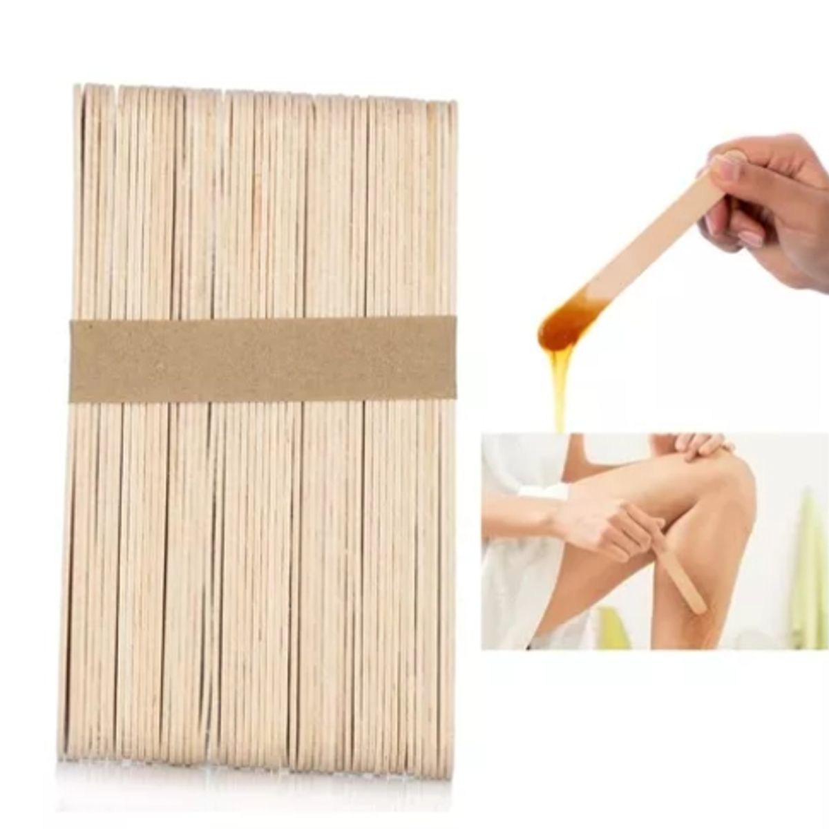 GENERICO - Paletas Para Depilación De Madera Desechables 100 Unidades