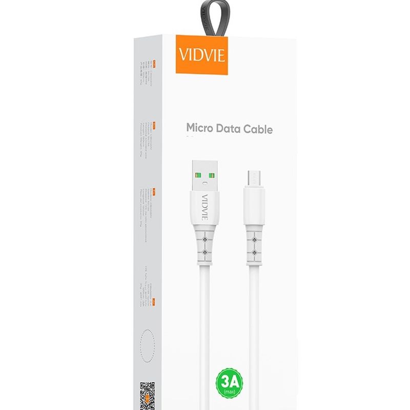 GENERICO - Cable carga rapida USB a V8 3A  1M Blanco
