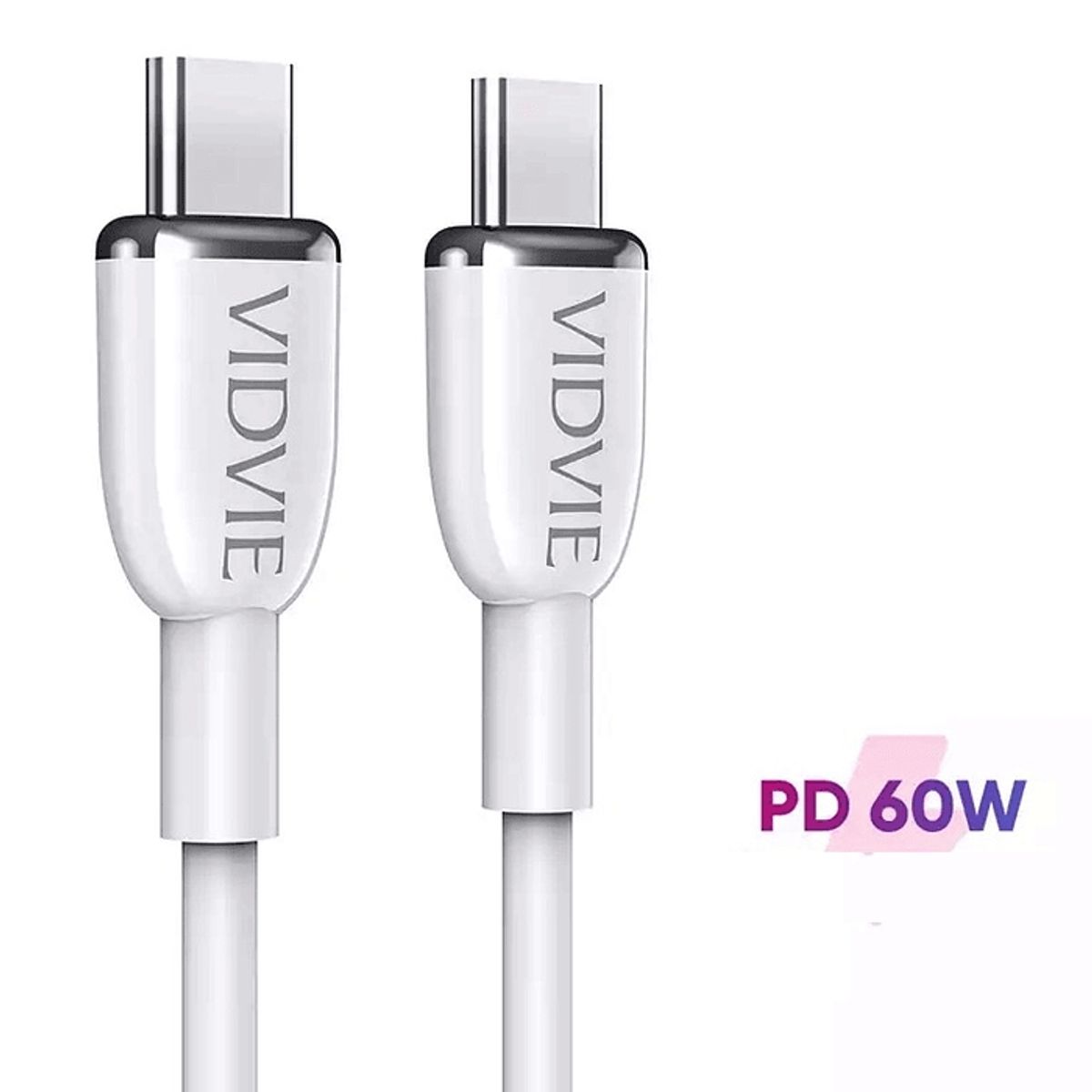 GENERICO - Cable carga rapida USB-C a USB-C 60W  1M Blanco