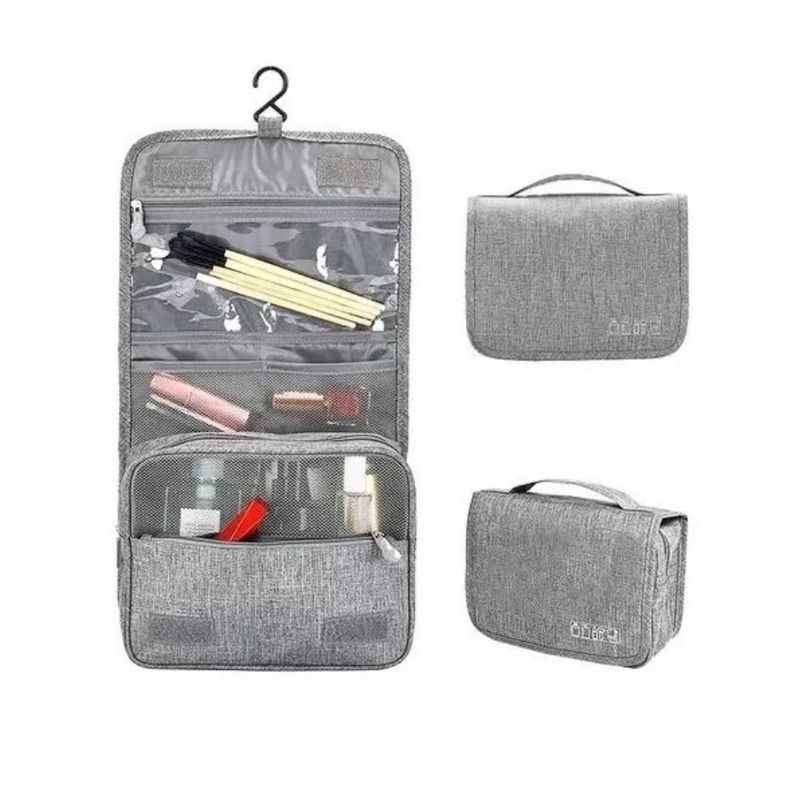 GENERICO - Neceser Organizador Cosmetiquero Multi Bolsillo Impermeable Color Gris