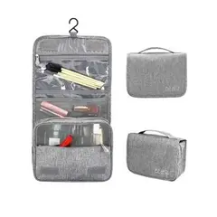 GENERICO - Neceser Organizador Cosmetiquero Multi Bolsillo Impermeable Color Gris