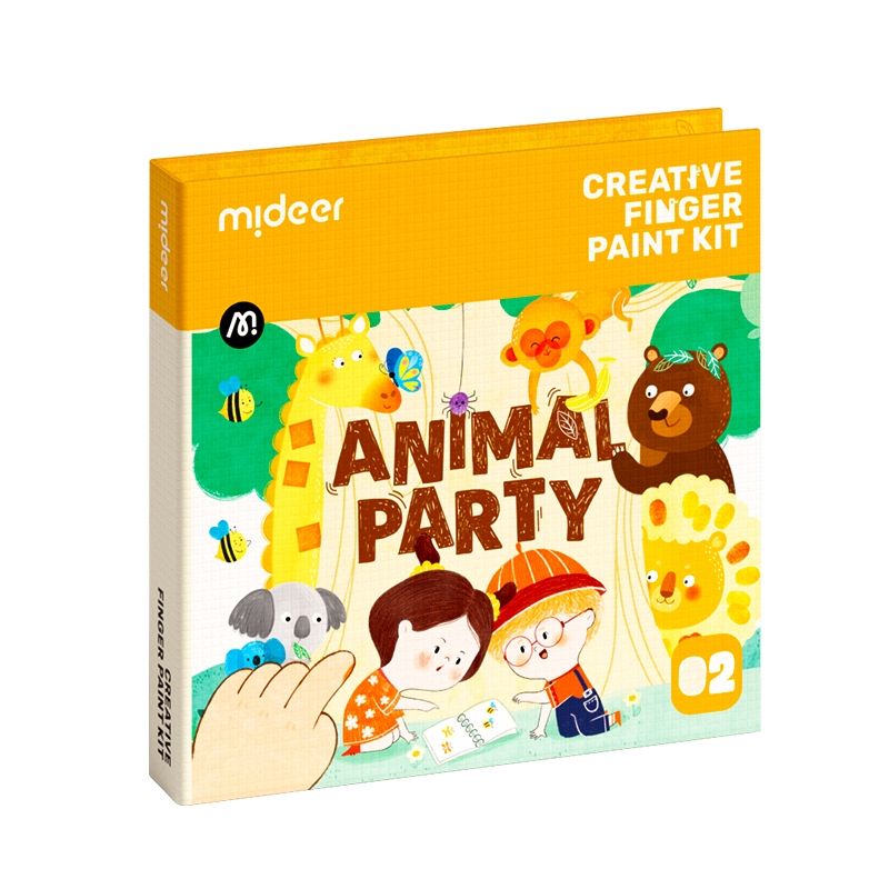 MIDEER - Kit para colorear con pintura de dedos fiesta de animales