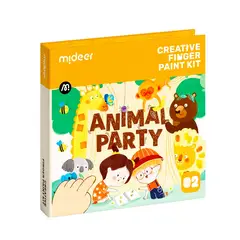 MIDEER - Kit para colorear con pintura de dedos fiesta de animales