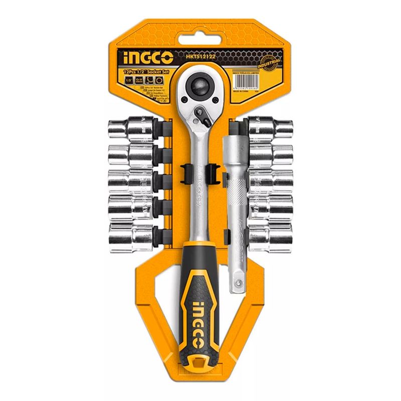 INGCO - Set Juego De Dados Cuadrante 12 12 Piezas Ingco Hkts12122