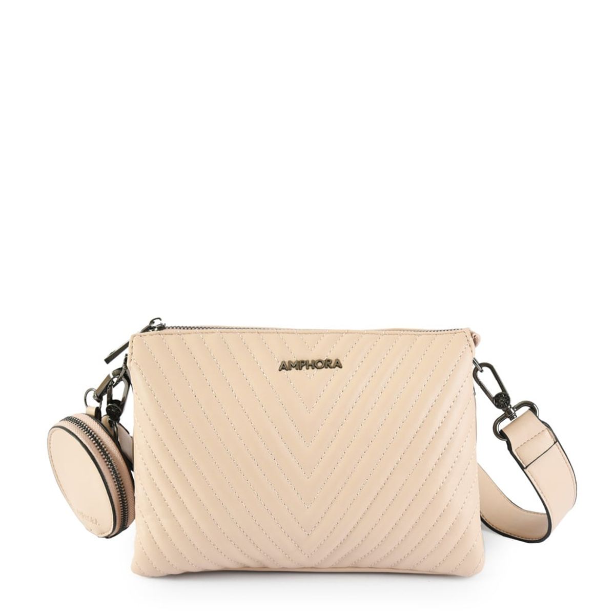 AMPHORA - Cartera bandolera pequeña pariz beige