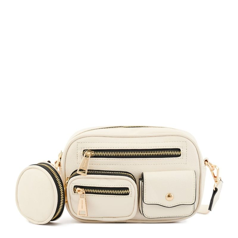 AMPHORA - Cartera bandolera pequeña demir blanco crudo