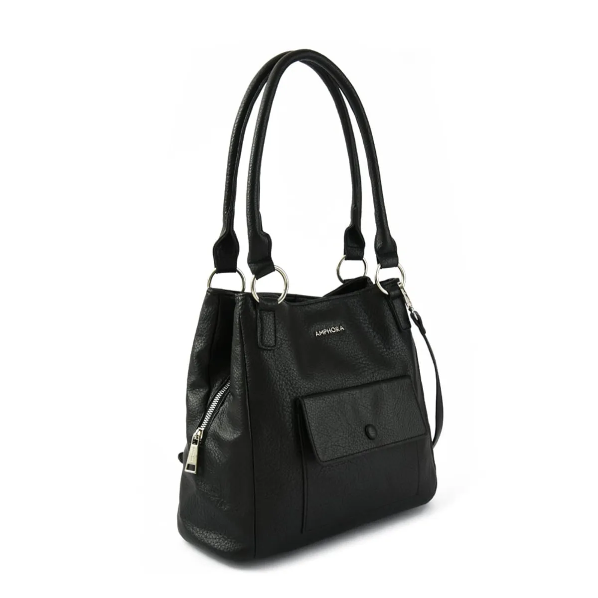 AMPHORA - Cartera tote tres divisiones rufa grande negro