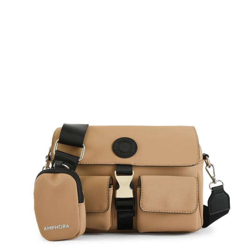 AMPHORA - Cartera bandolera mediana dakota beige oscuro