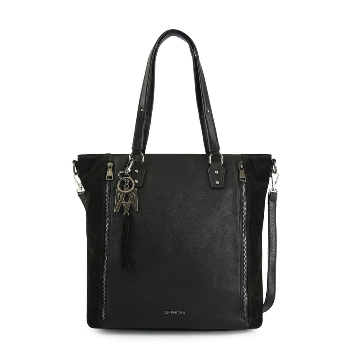 AMPHORA - Cartera dos asas grande lipa negro