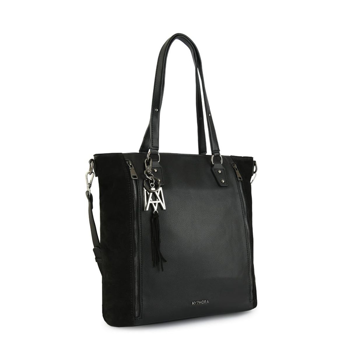 AMPHORA - Cartera dos asas grande lipa negro
