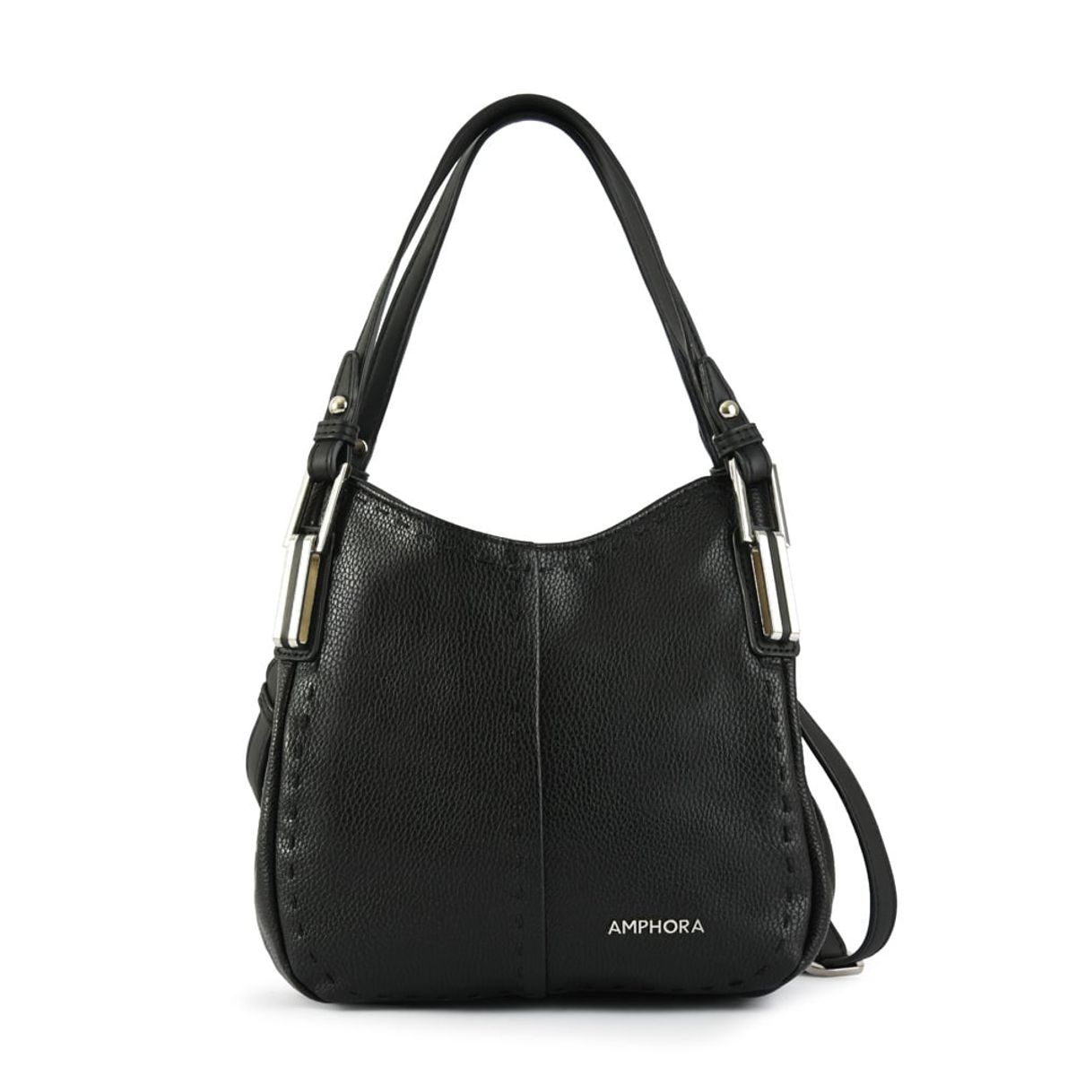 AMPHORA - Cartera Dos Asas Tres divisiones pequeña talina negro
