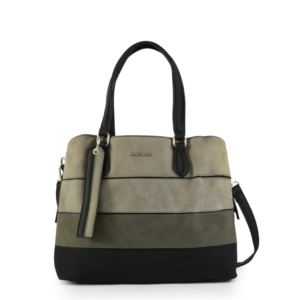 AMPHORA - Cartera tote tres divisiones bridget mediana negro