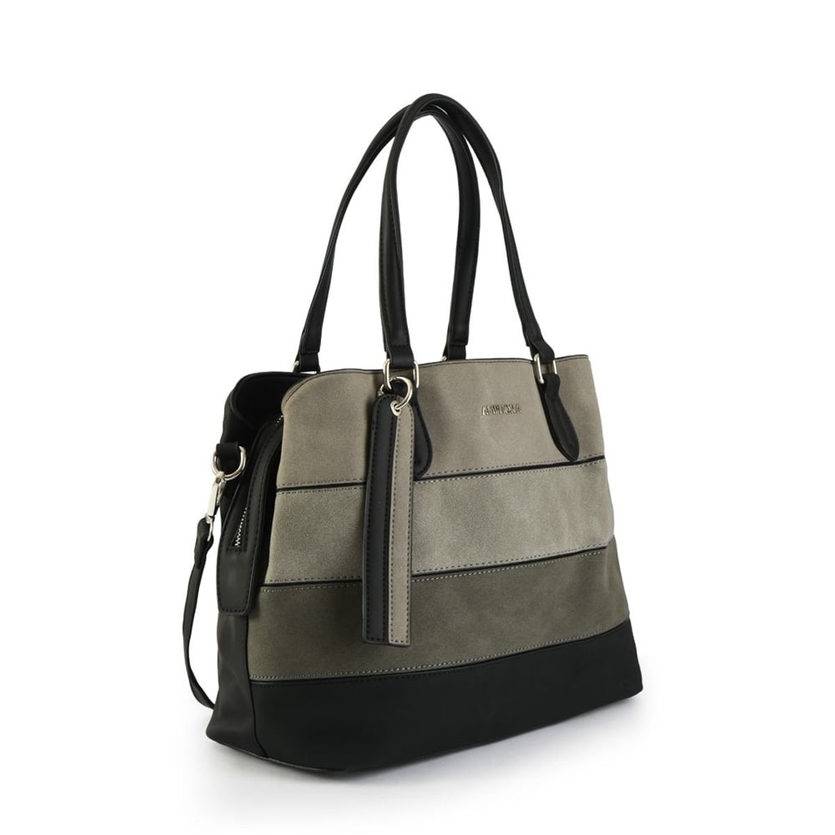 AMPHORA - Cartera tote tres divisiones bridget mediana negro