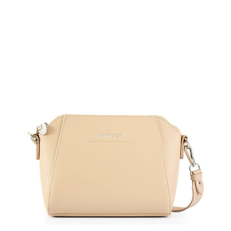 AMPHORA - Cartera bandolera pequeña nour beige