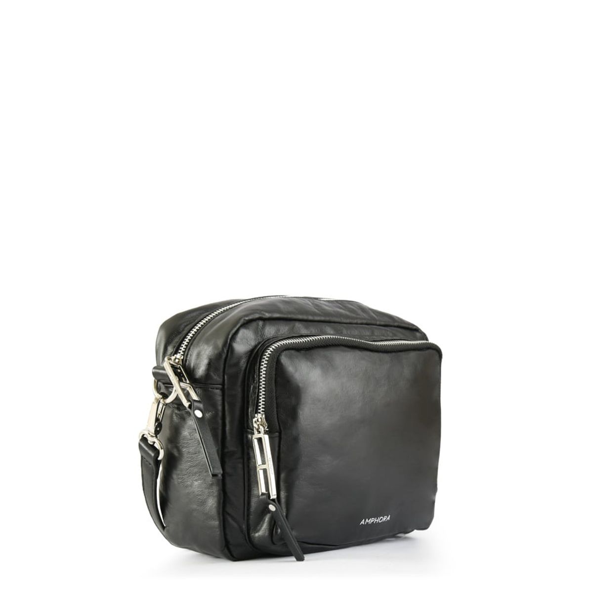 AMPHORA - Cartera bandolera pequeña organic negro