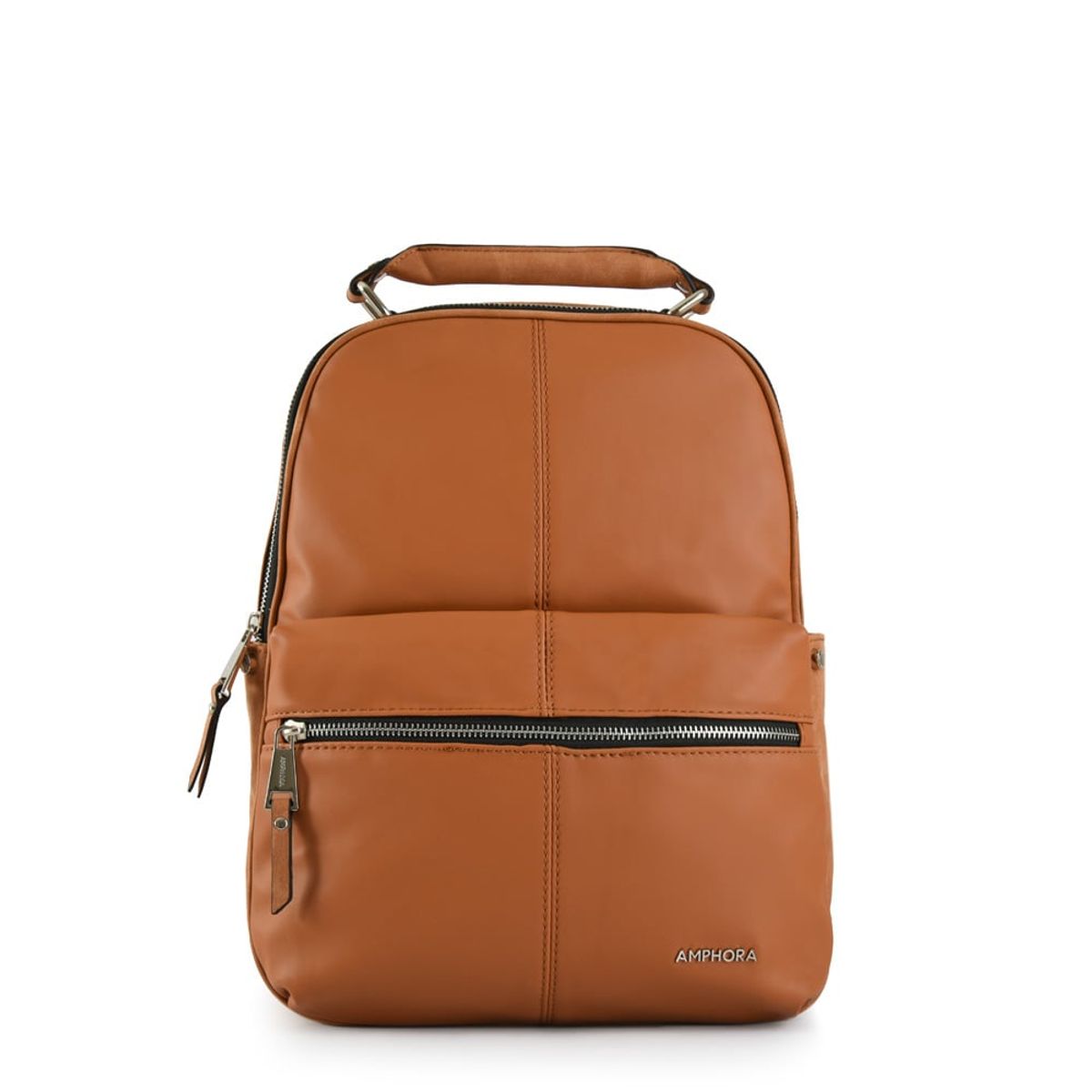 AMPHORA - Mochila frolora grande café