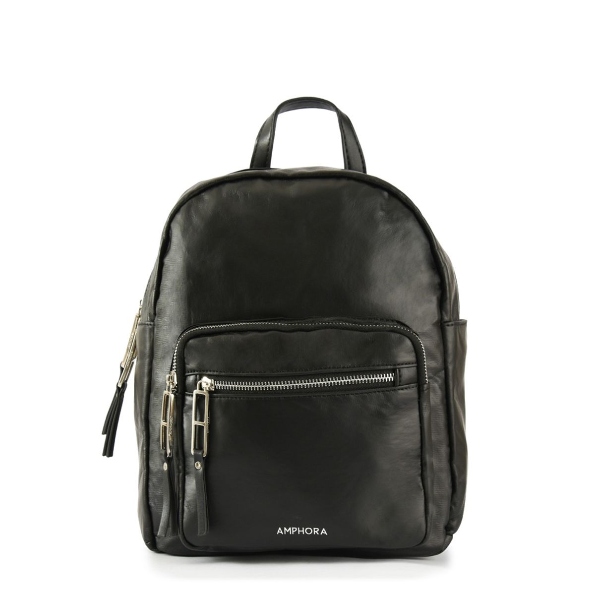 AMPHORA - Mochila Con Tapa Mediana Organic Negro