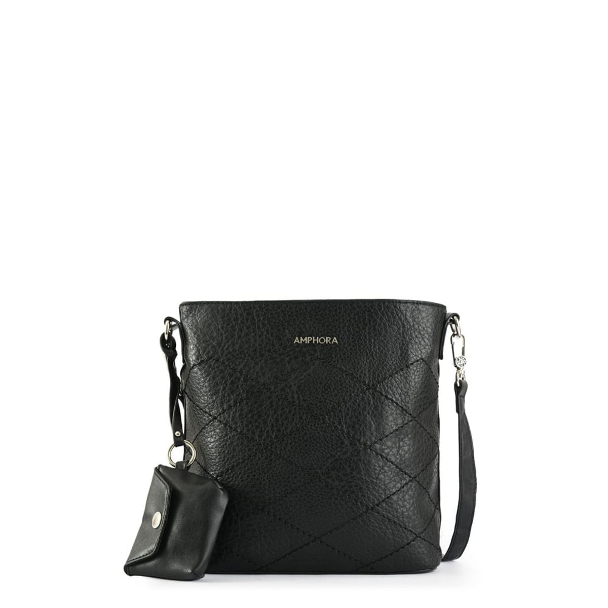 AMPHORA - Cartera bandolera mediana uranita negro