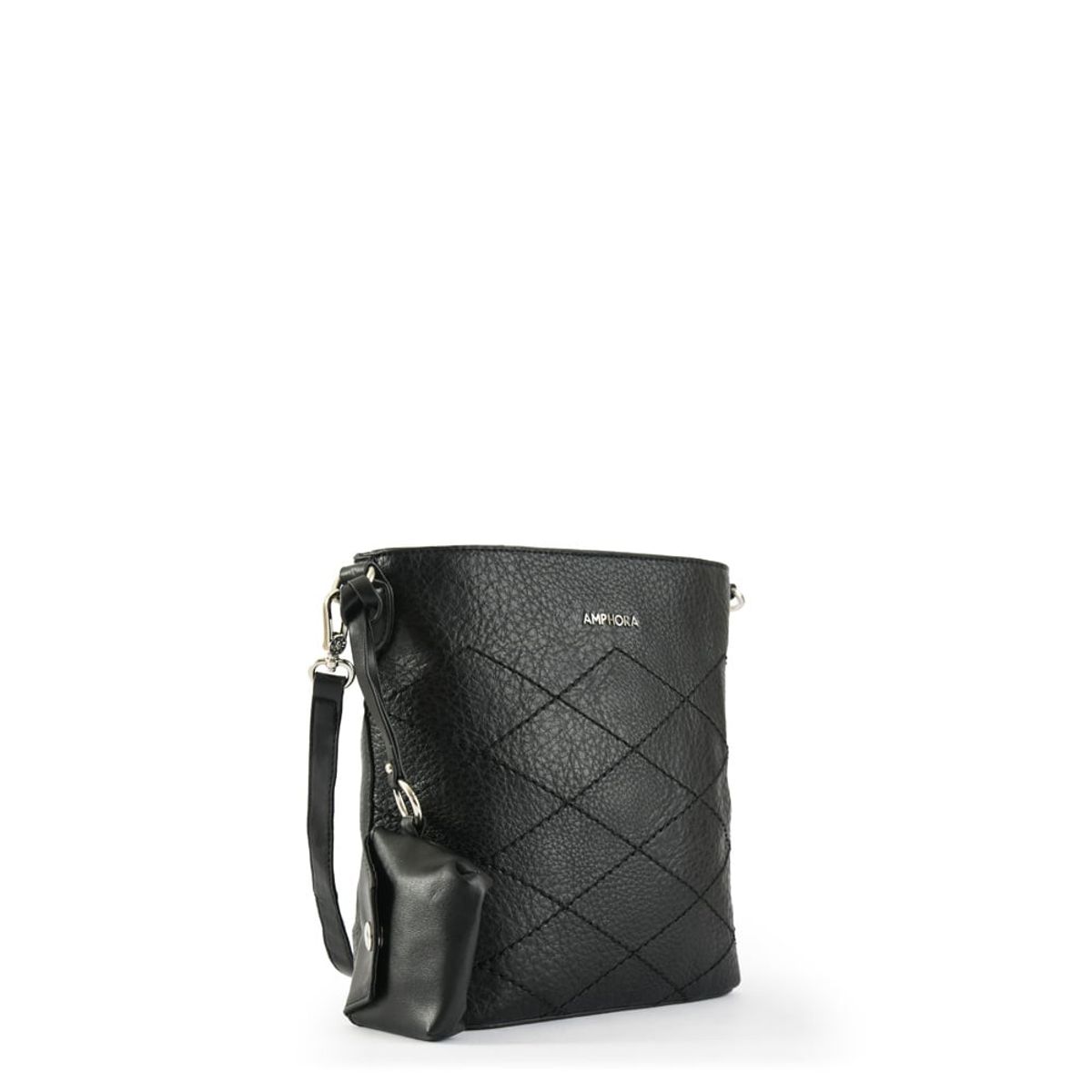 AMPHORA - Cartera bandolera mediana uranita negro
