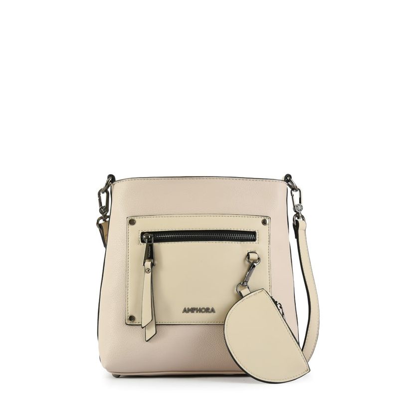 AMPHORA - Cartera bandolera mediana youri blanco crudo