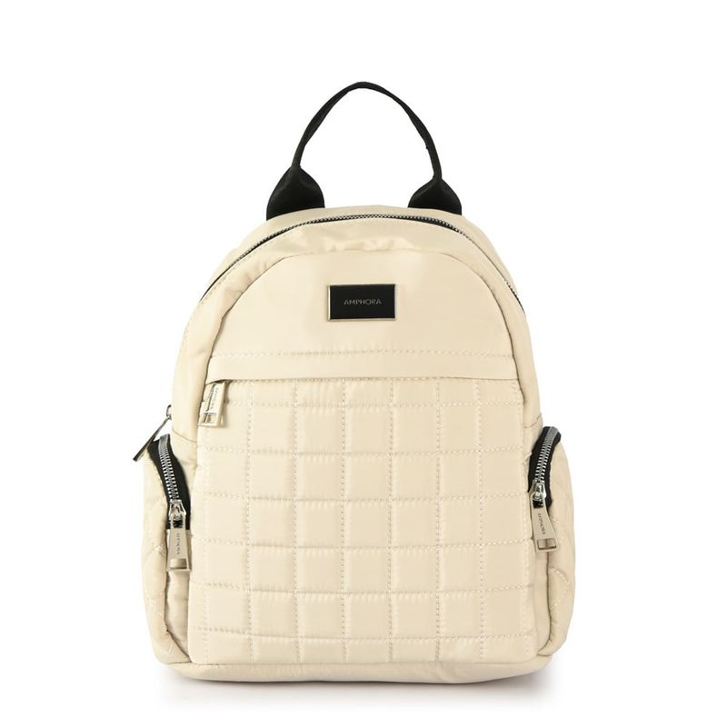 AMPHORA - Mochila Mediana Nataly Blanco Crudo
