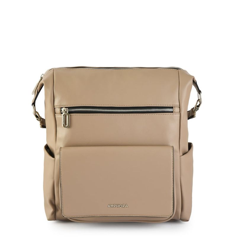 AMPHORA - Mochila Mediana Coppola Taupe Oscuro