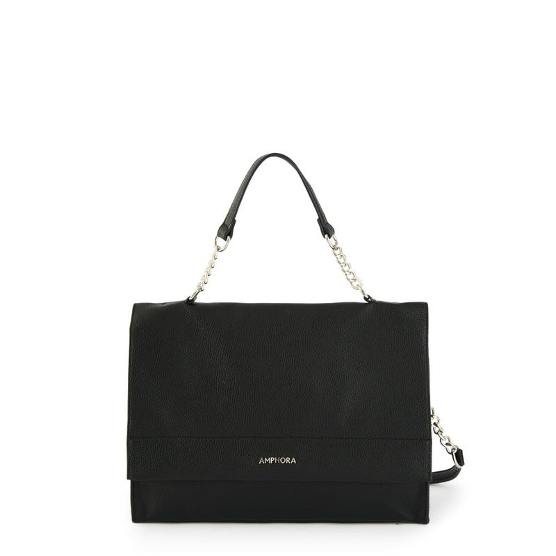 AMPHORA - Cartera Bandolera con tapa mediana zendaya negro