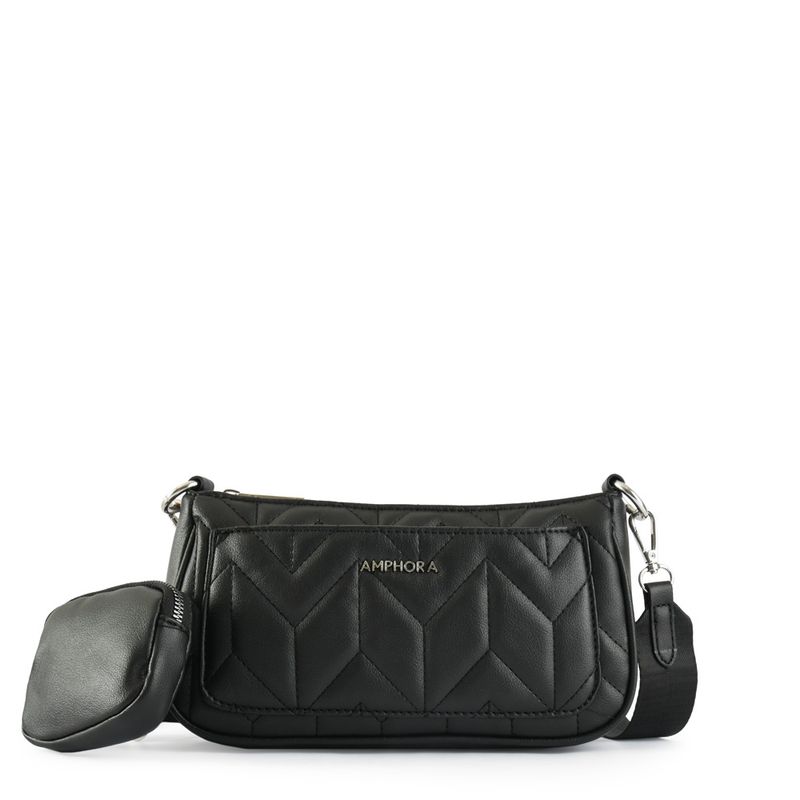 AMPHORA - Cartera bandolera mediana blinky negro