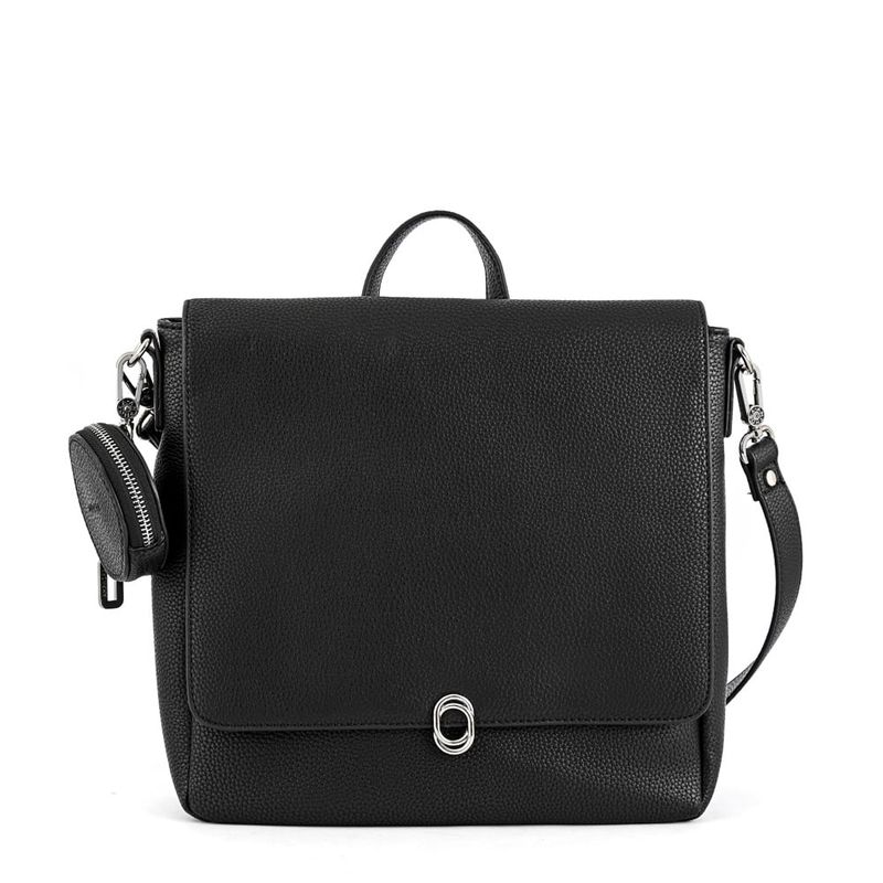 AMPHORA - Mochila Con Tapa Mediana Fournier Negro