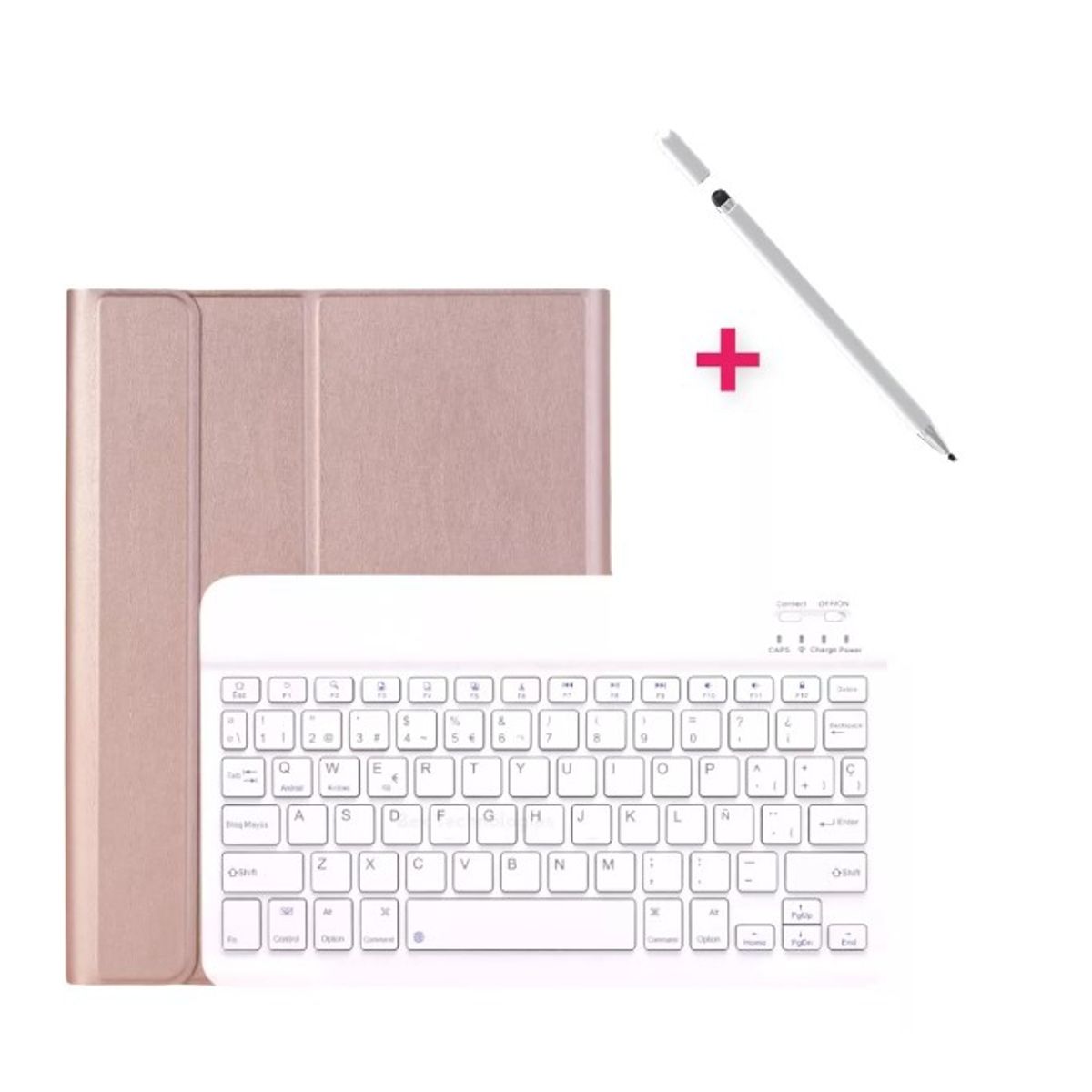GENERICO - Funda Teclado Para iPad 9va Generación 10.2 Smart + Lapiz Rosa Dorado
