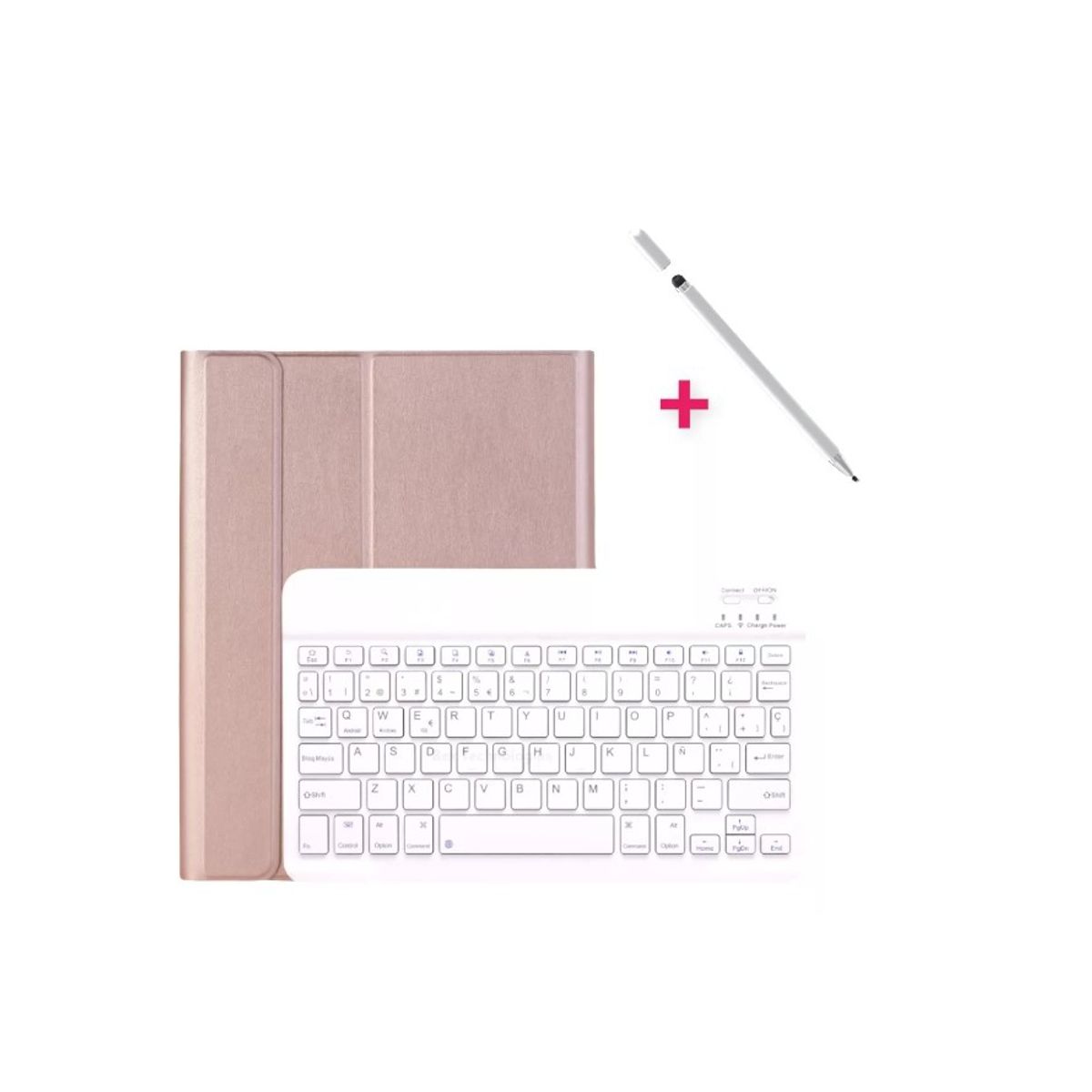 GENERICO - Funda Teclado Para iPad 9va Generación 10.2 Smart + Lapiz Rosa Dorado