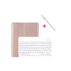GENERICO - Funda Teclado Para iPad 9va Generación 10.2 Smart + Lapiz Rosa Dorado