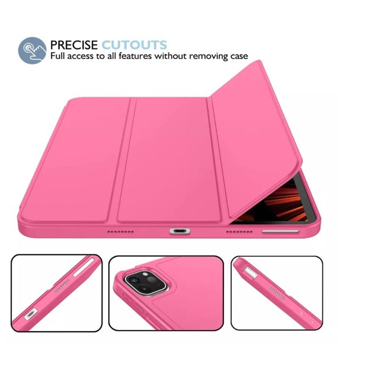 GENERICO - Carcasa Funda Smart Cover Para iPad 12.9 (pro) Color Fucsia