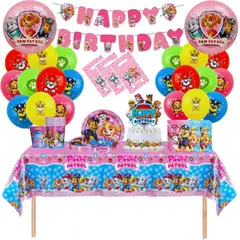 GENERICO - Pack Decoración Globos Cotillón Paw Patrol rosa