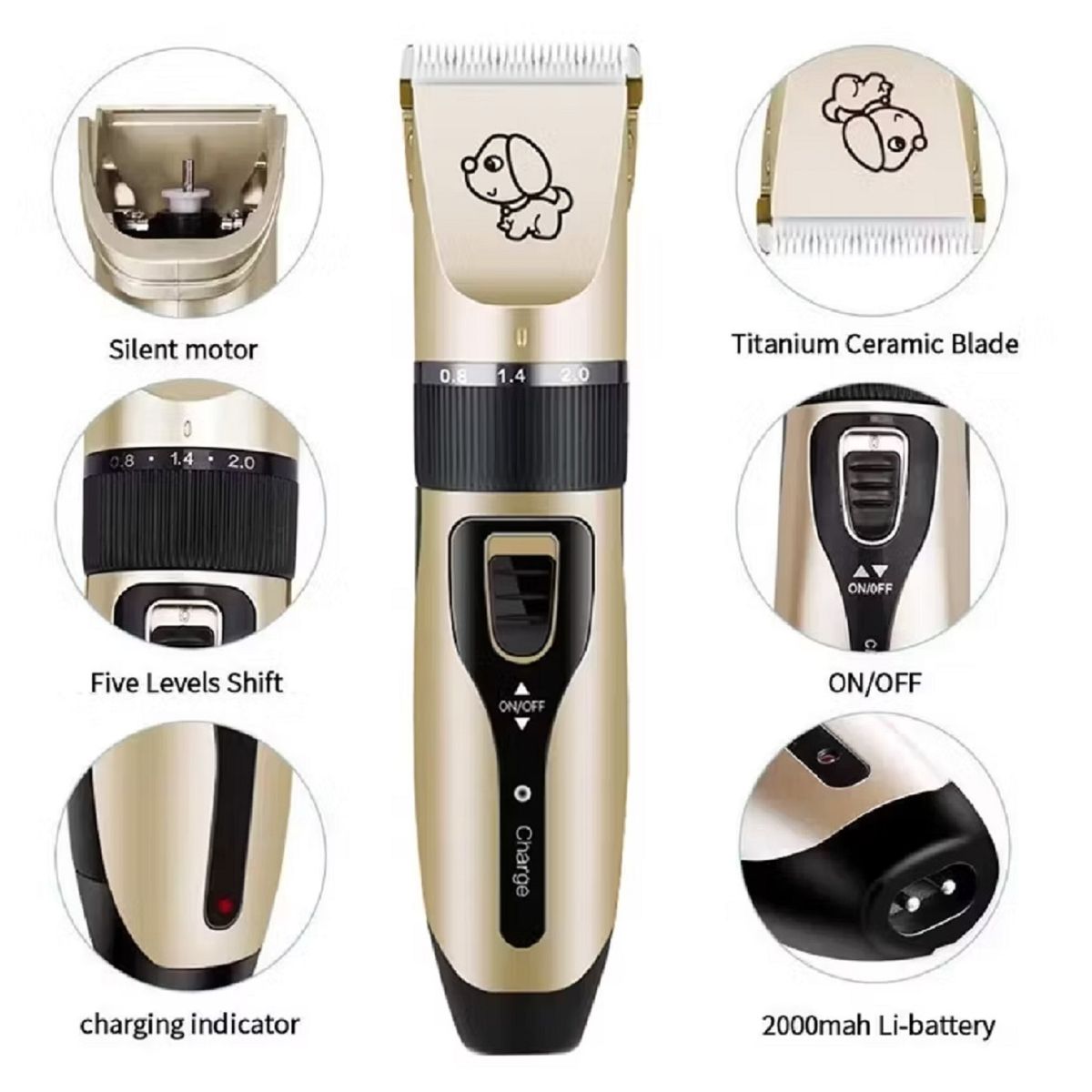 GENERICO - Maquina Corta Pelo Perros Cortadora Usb Accesorios