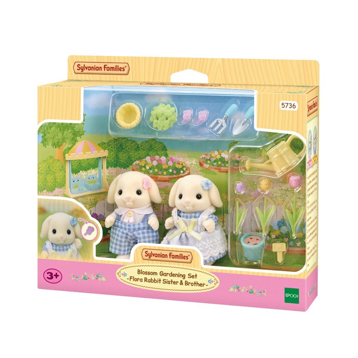 SYLVANIAN FAMILIES - Flora Rabbit Sister & Brother 5736 Sylvanian Families