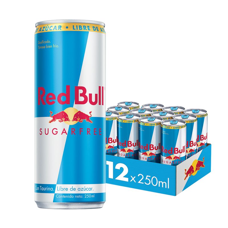 RED BULL - Red Bull Bebida Energética Pack 12 Latas Sin Azúcar 250Ml