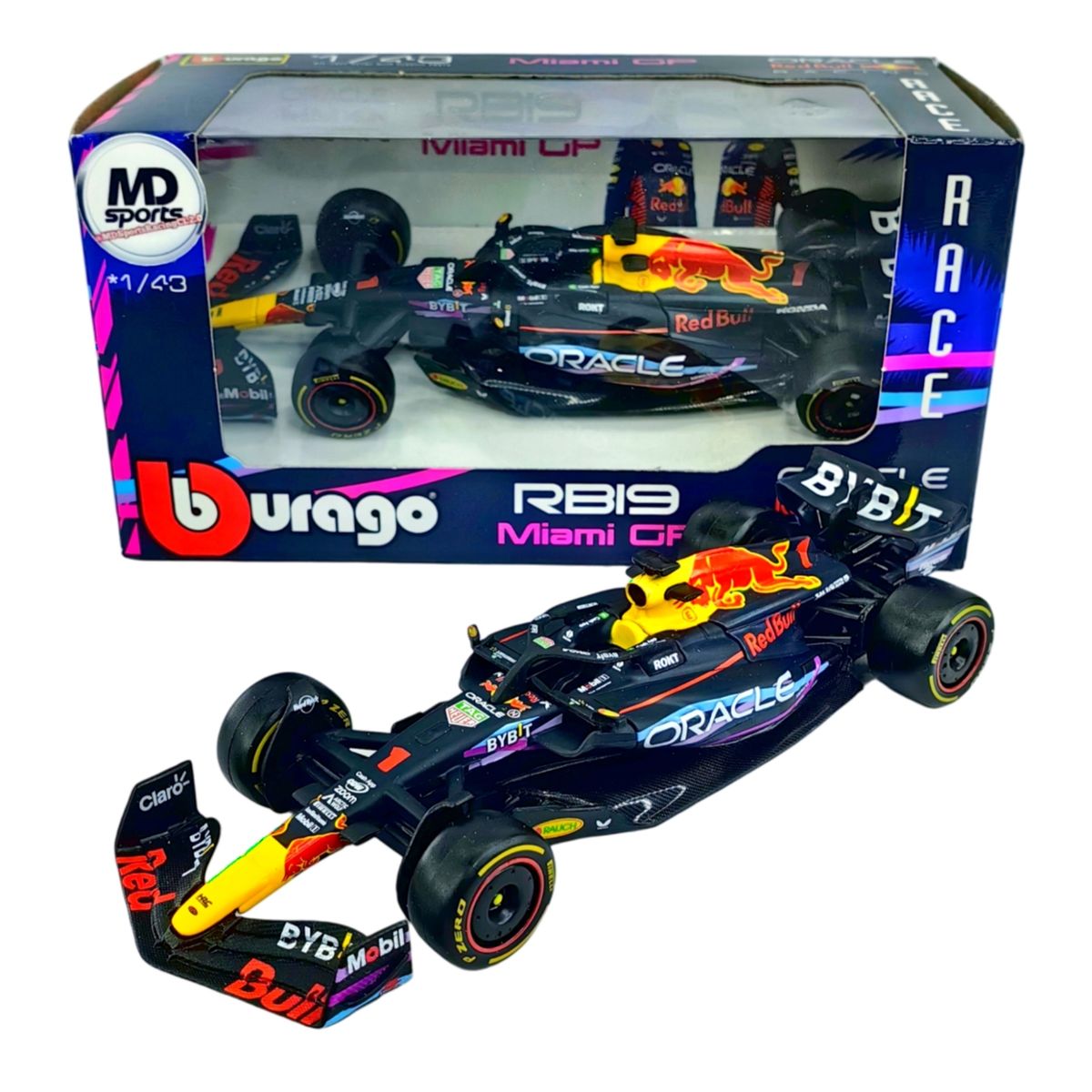 BBURAGO - Auto F1 RedBull RB19 2023 Miami GP Checo Perez Caja Norm1:43